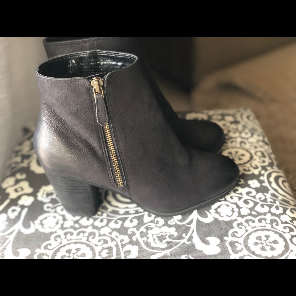 BP black real leather booties. 3” block heel💕 NWT
